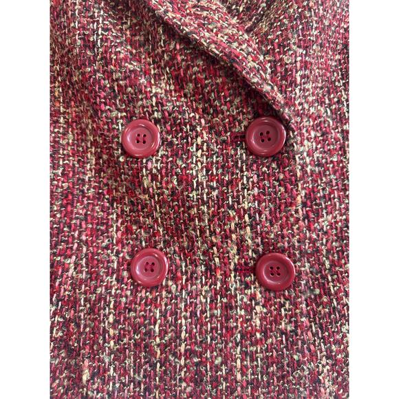 Chadwick’s Deep Red with Tan Tweed Button Closure Wool Blend Dress Blazer - Picture 2 of 8